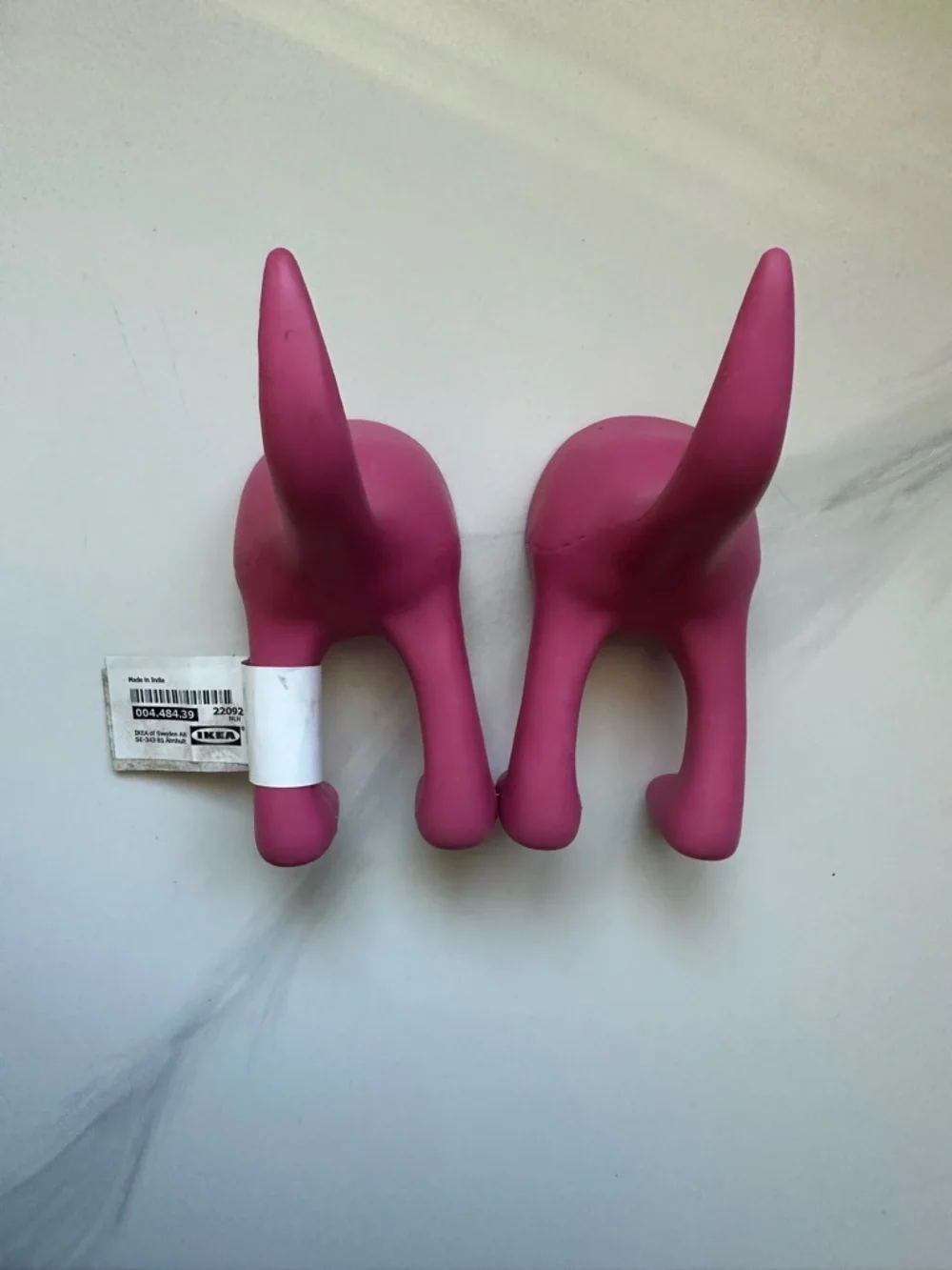 IKEA Magenta Dog Tail Wall Hooks (Pair)